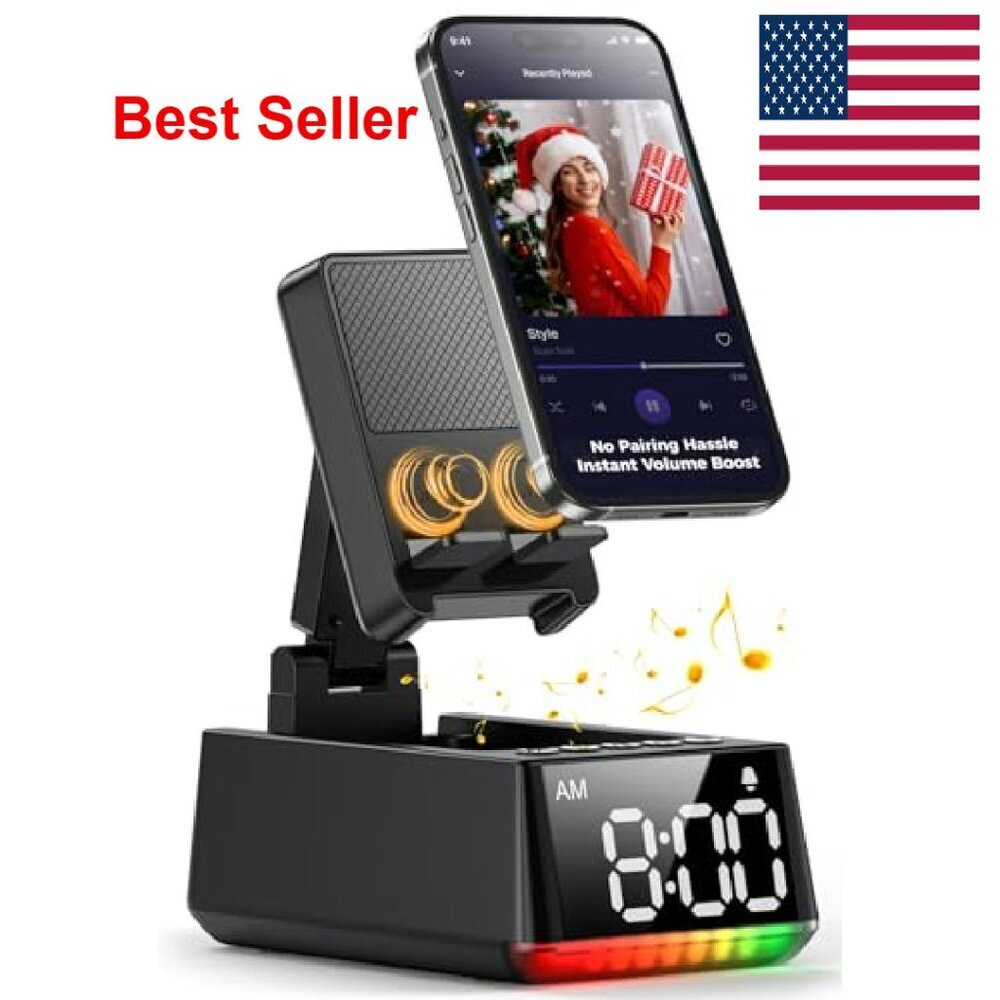 Induction Bluetooth Speaker Stand Portable HD Sound Kitchen Gadget Gift - Picture 2 of 7